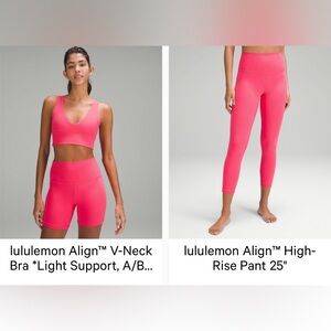 Lululemon Align V-Neck Bra (6) and High-Rise Pant (4) Set